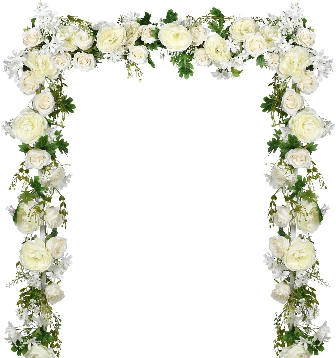 6 ft Strand White Artificial Peony Flower Garland