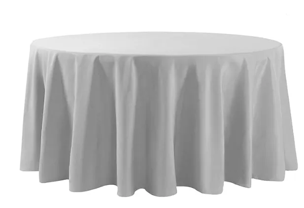 108" Silver Round Polyester Tablecloth