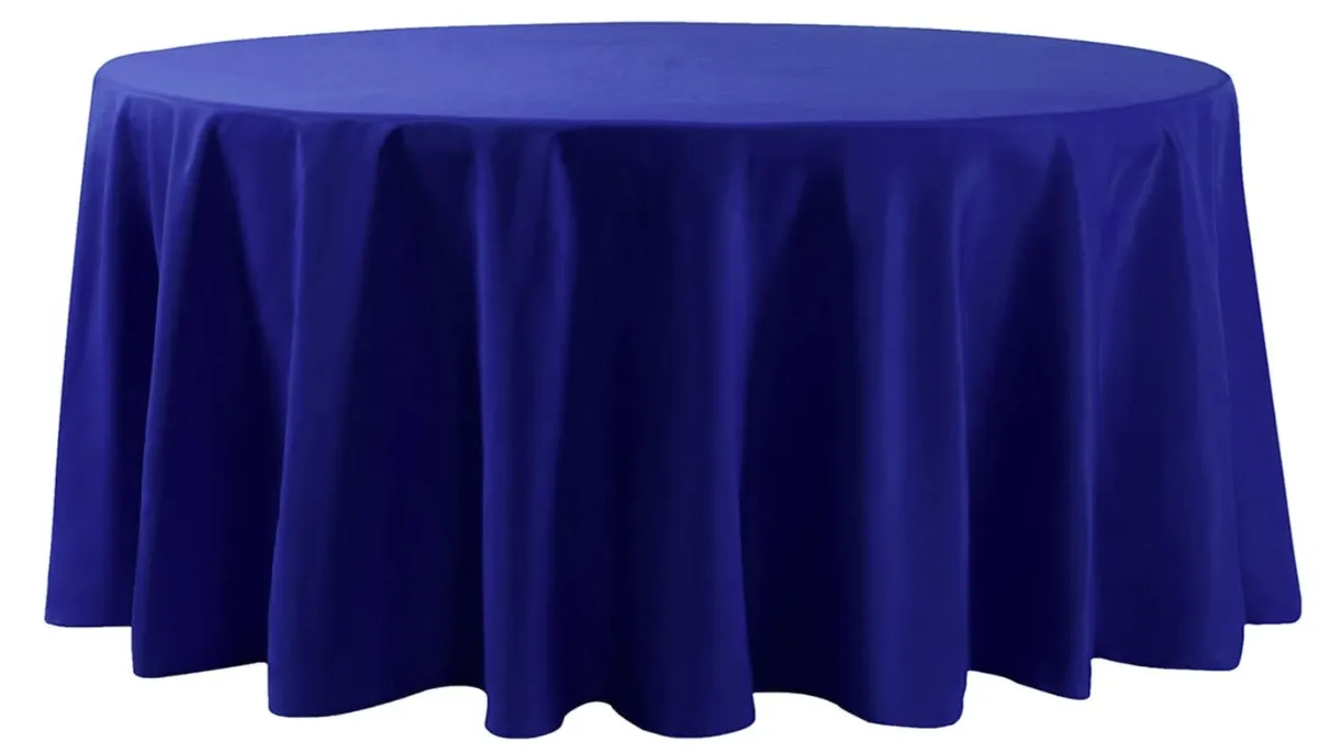 108" Royal Blue Round Polyester Tablecloth