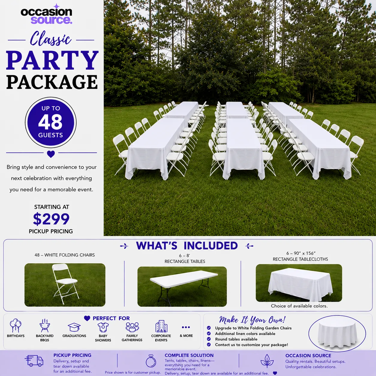 Classic Party Package – up to 48 Guests