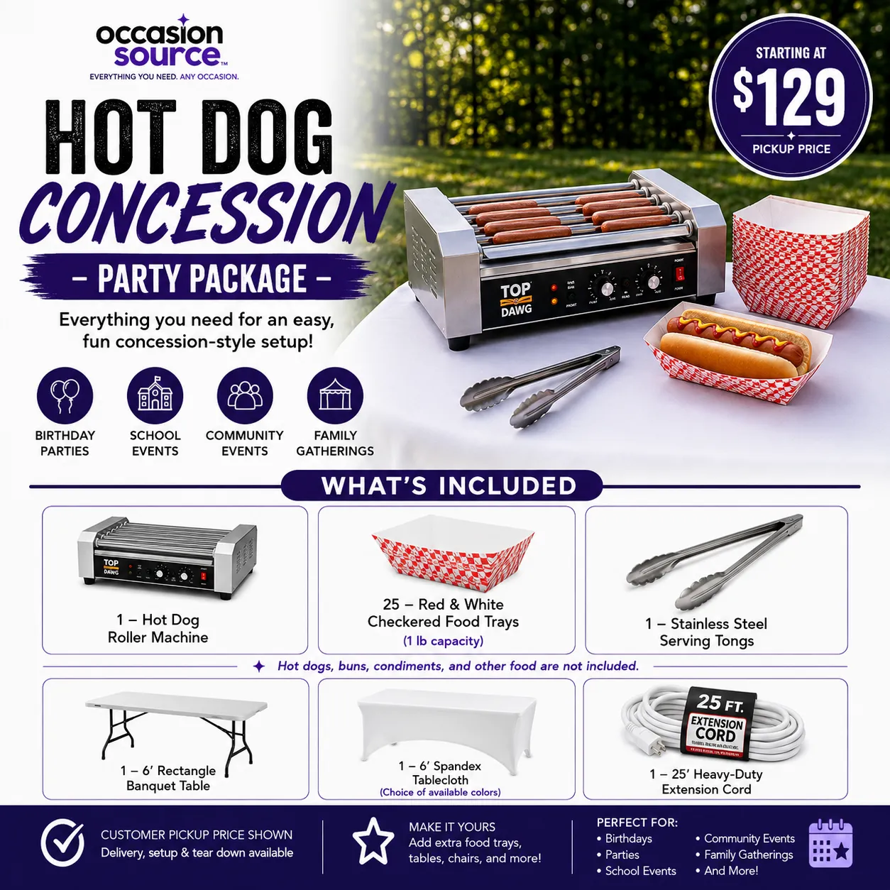 Hot Dog Concession Party Package