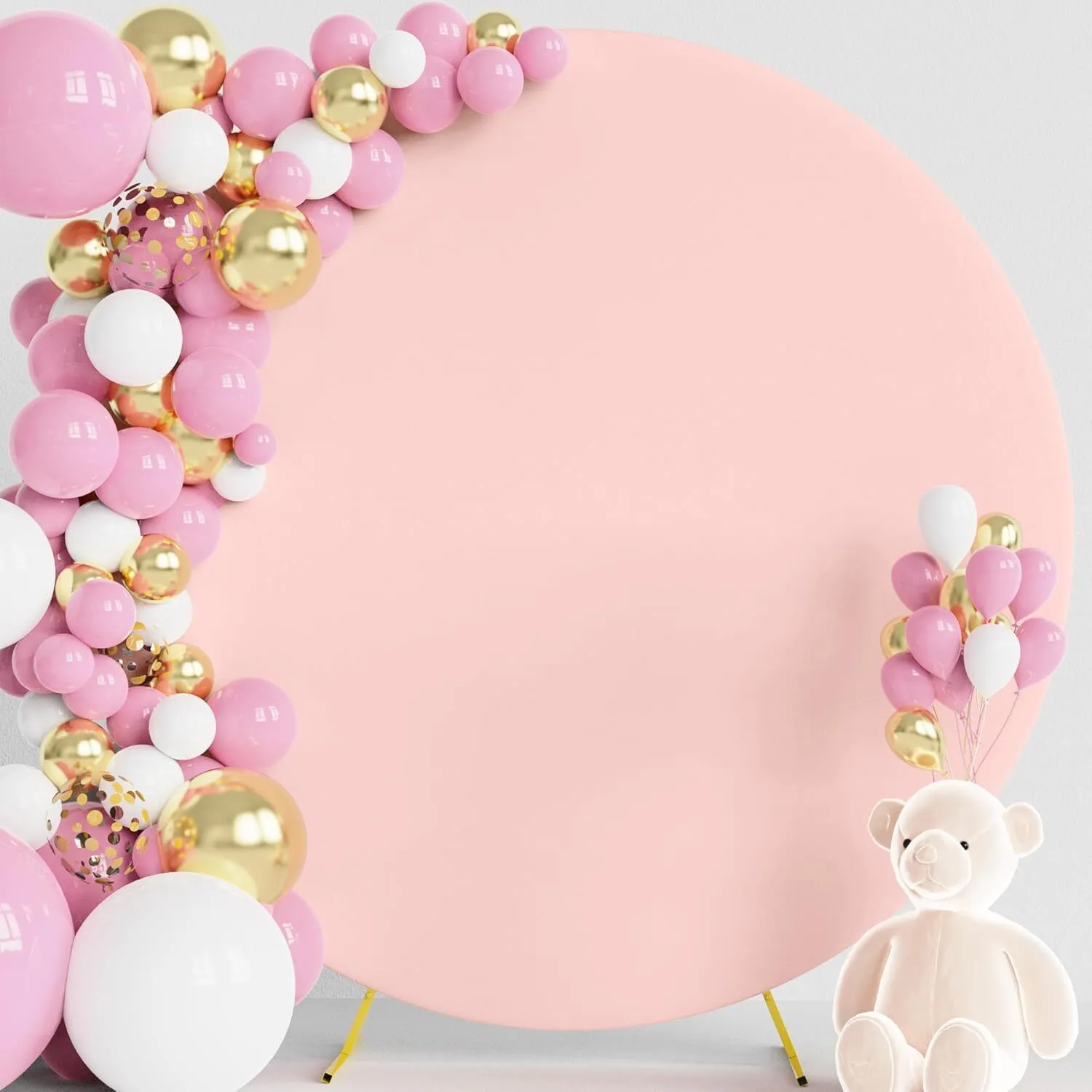 7.2 ft Blush Pink Round Arch Backdrop Cover