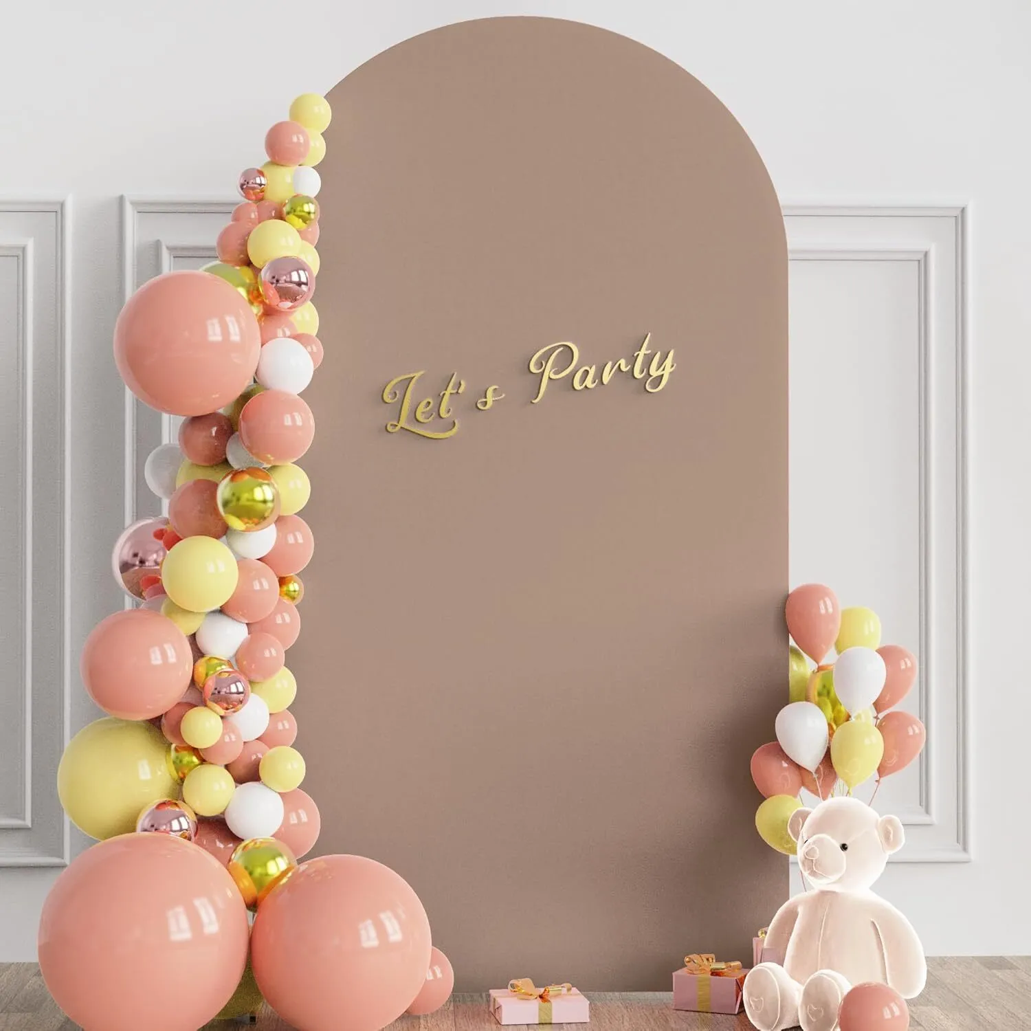 7.2 ft Nude Brown Spandex Arch Backdrop Cover