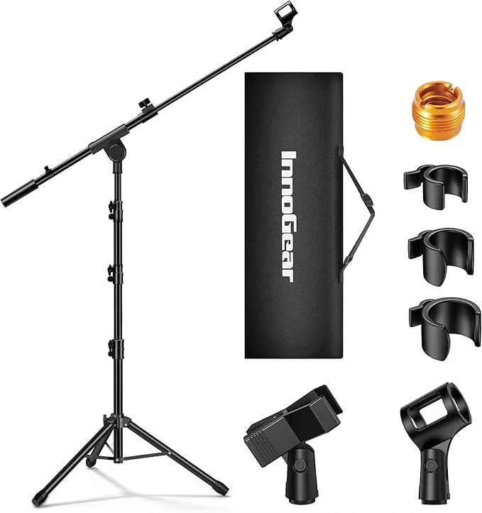 Microphone Stand with Tripod Boom Arm