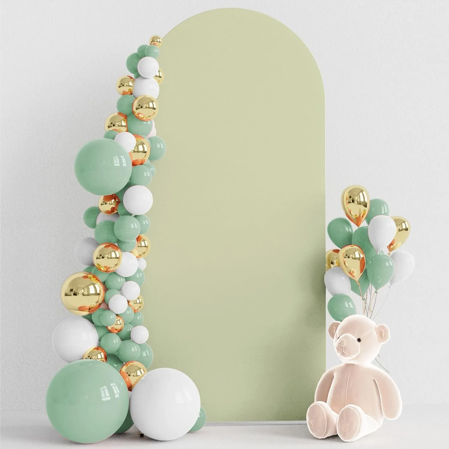 6 ft Light Sage Green Spandex Arch Backdrop Cover