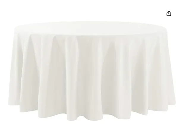 108" Ivory Round Polyester Tablecloth