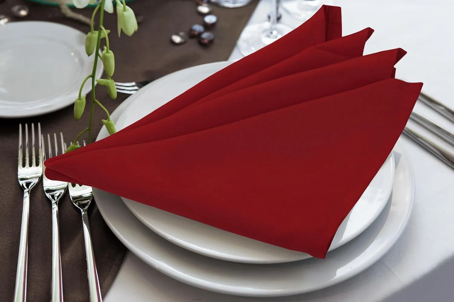 18" x 18" Red Polyester Napkin