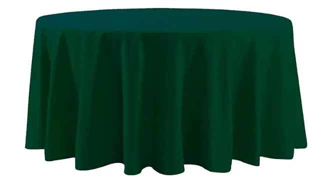 108" Hunter Green Round Polyester Tablecloth
