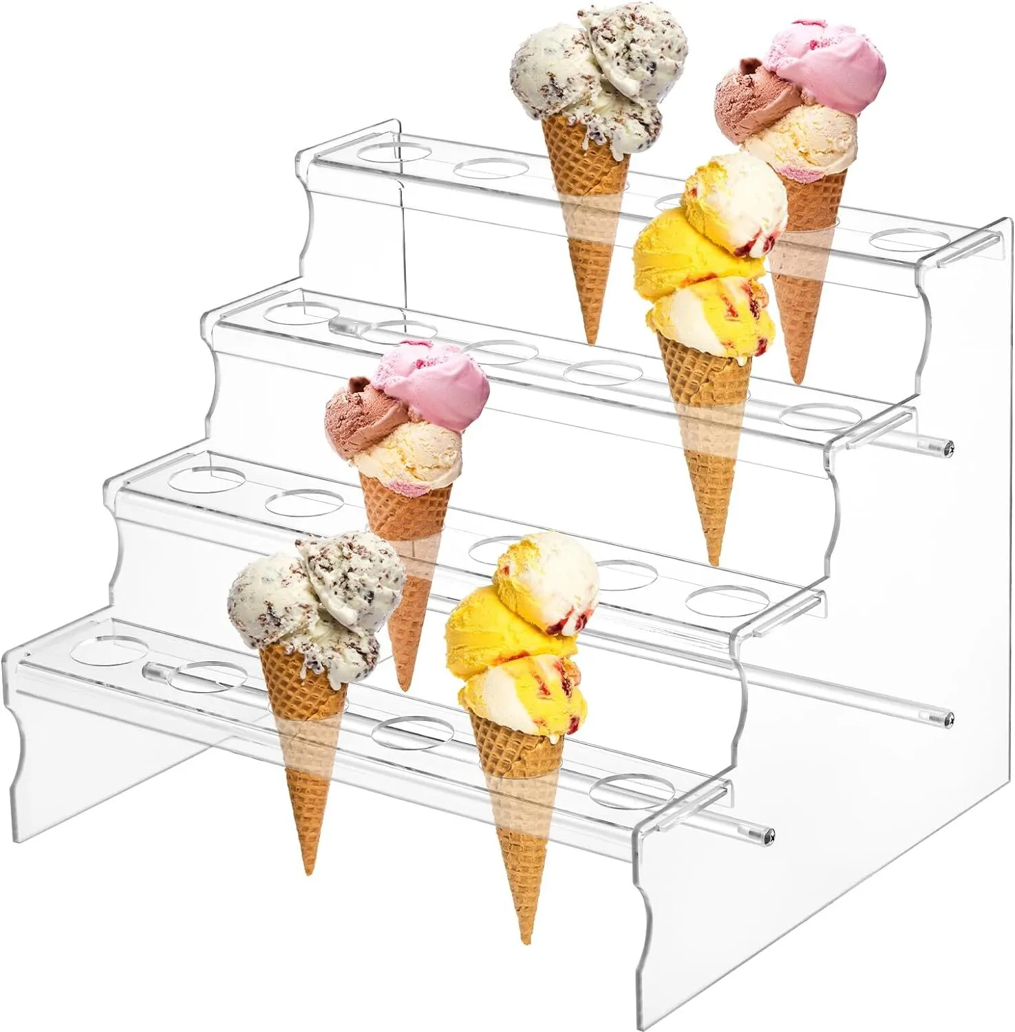4-Tier Acrylic Cone Holder – 24 Slots