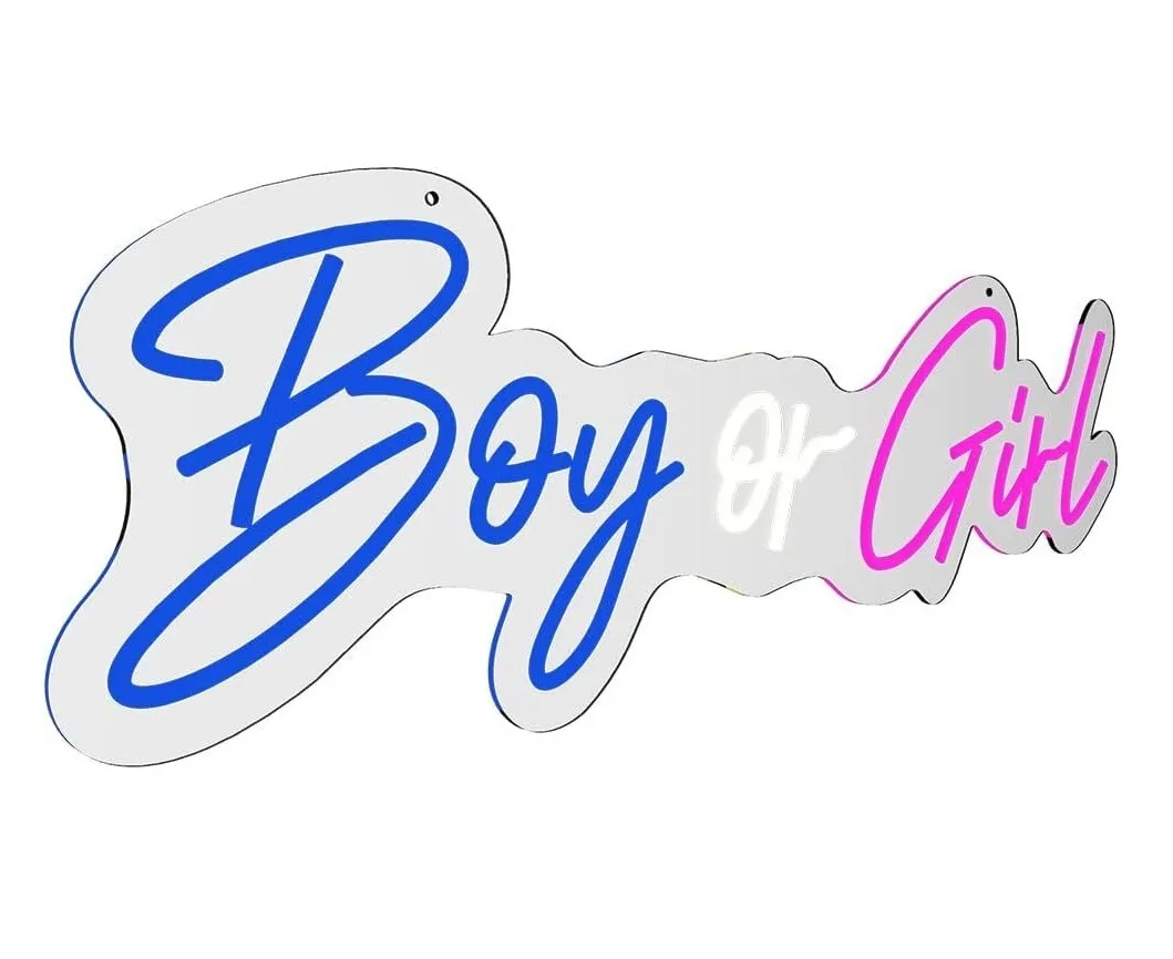 21.5" X 8" "Boy or Girl" Neon Sign