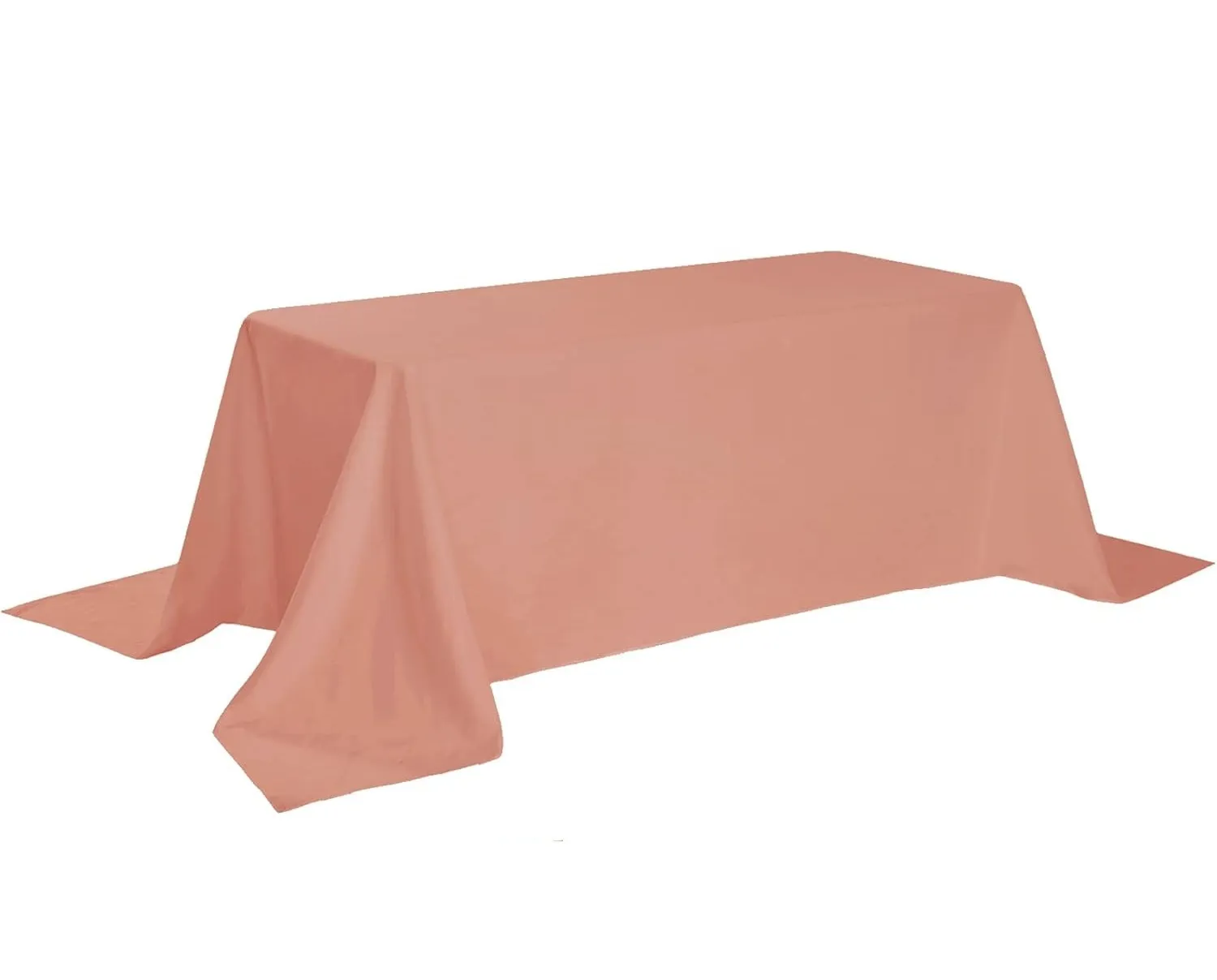 90" x 132" Dusty Pink Rectangle Polyester Tablecloth