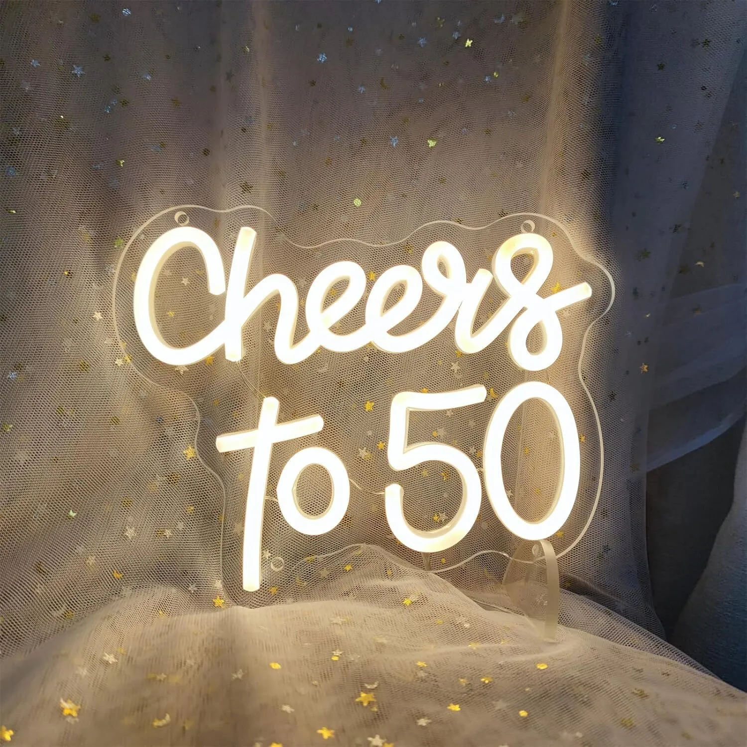 "Cheers to 50" Neon Sign