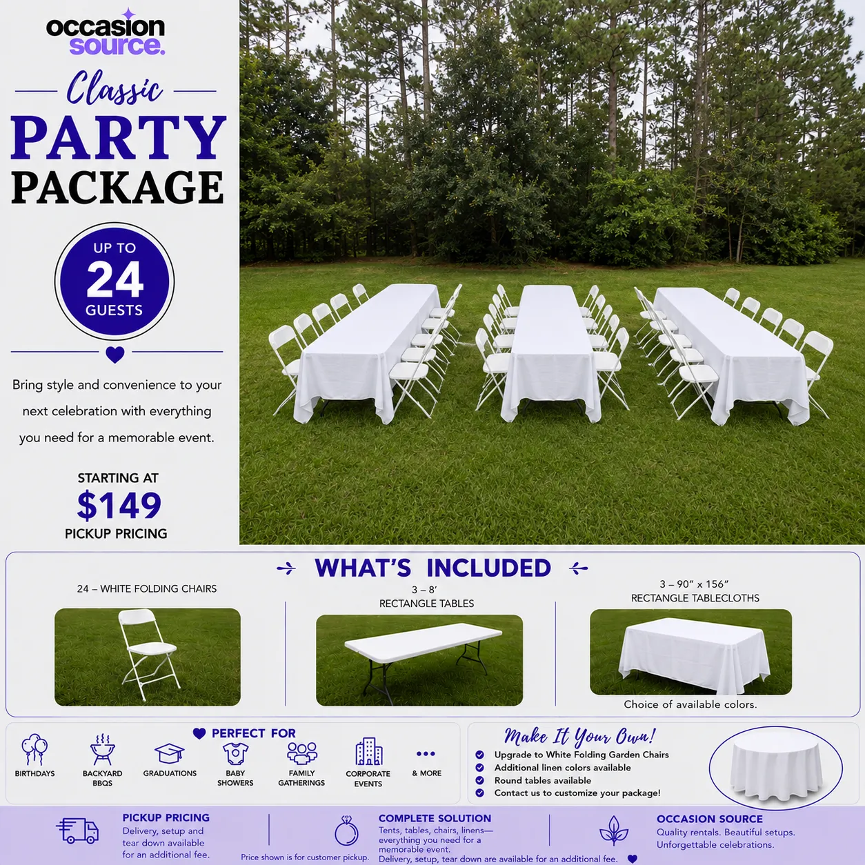 Classic Party Package – up to 24 Guests