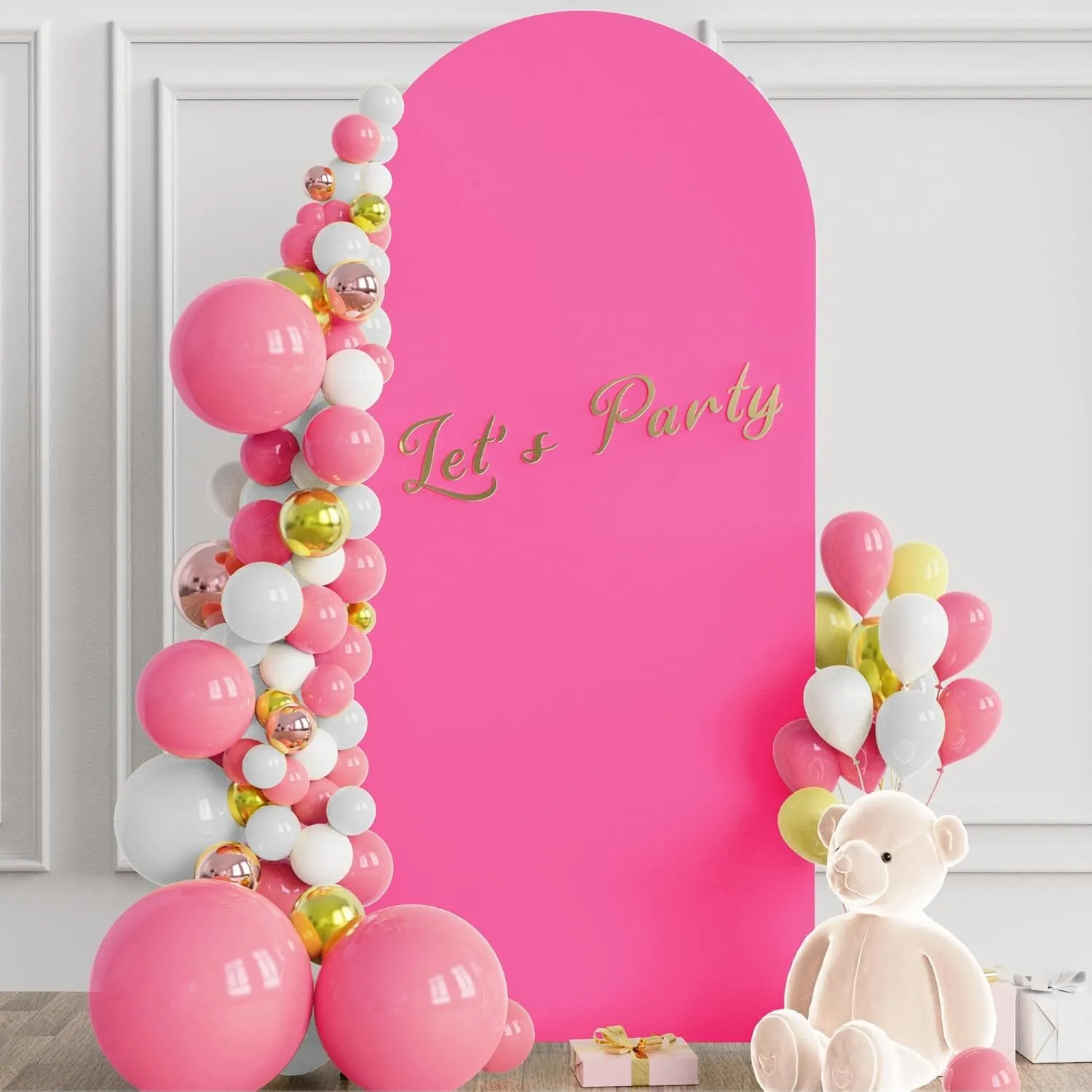 6.6 ft Fuchsia Spandex Arch Backdrop Cover