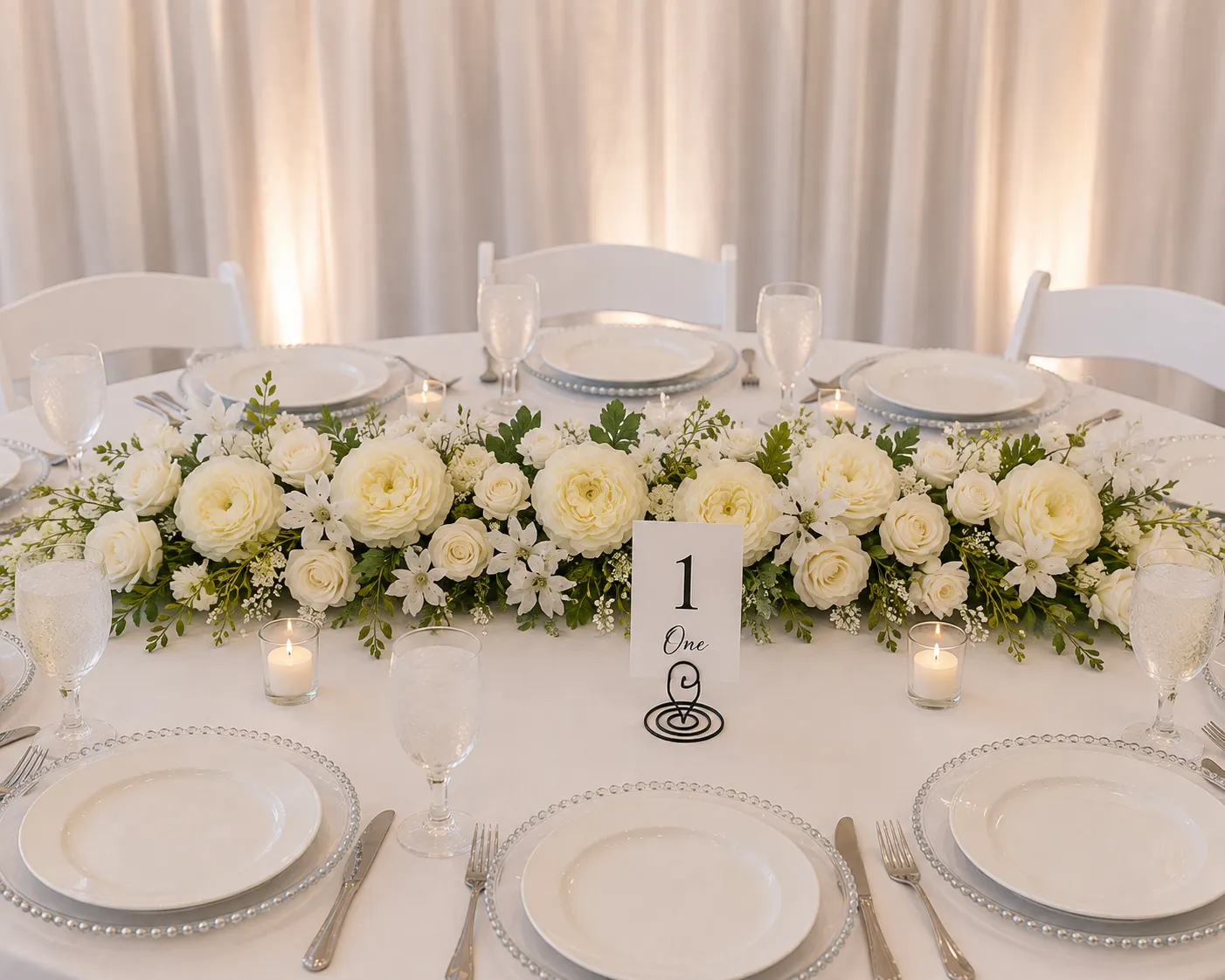 6 ft Strand White Artificial Peony Flower Garland