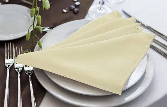 18" x 18" Ivory Polyester Napkin