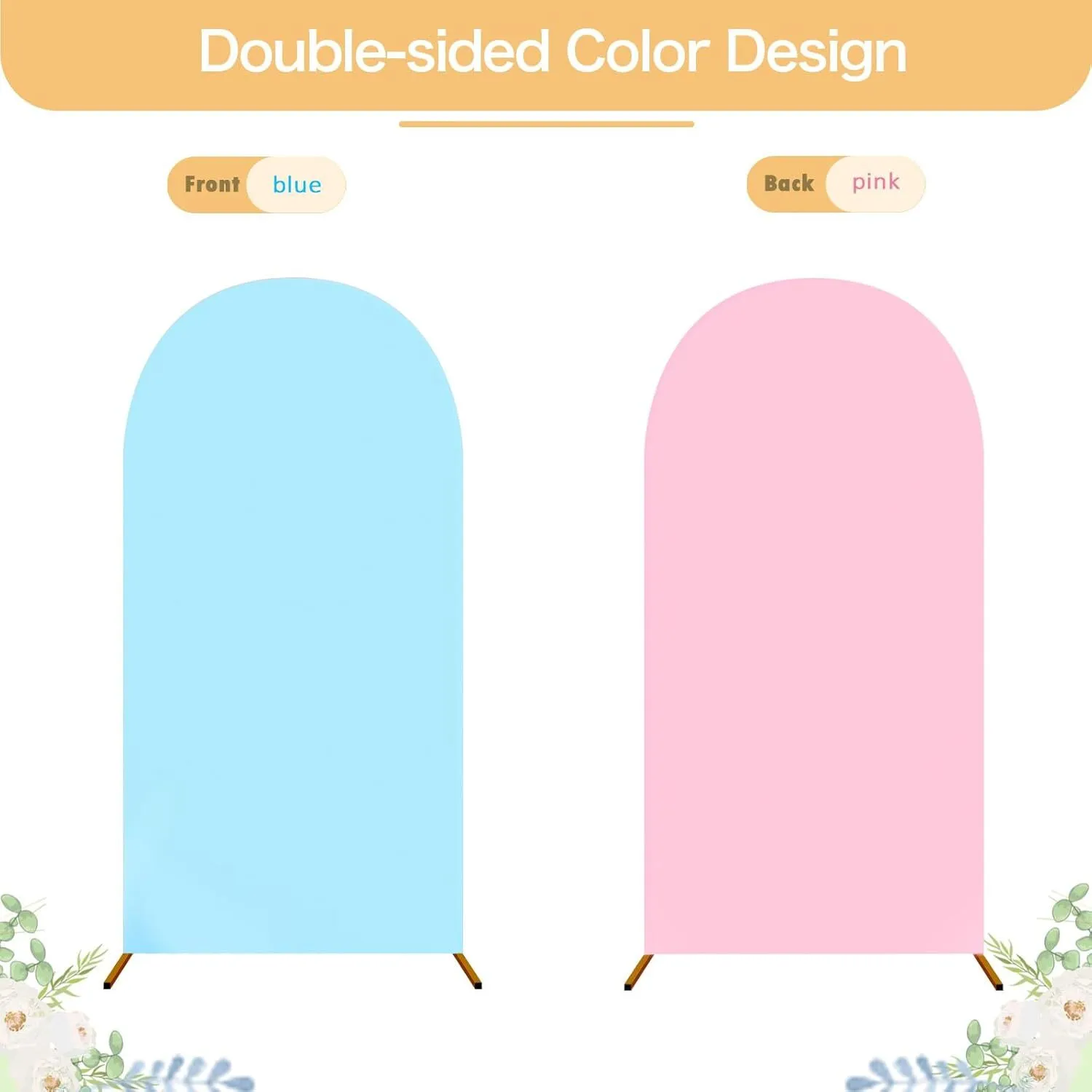 5 ft Pink and Blue Reversible Arch Backdrop Cover