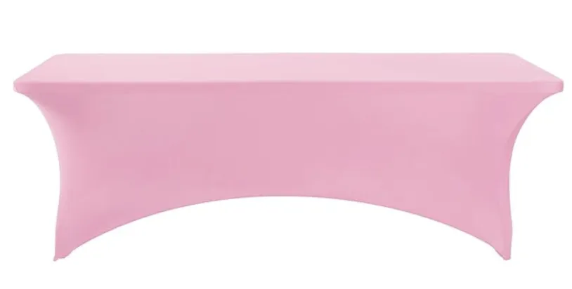8 ft Pink Rectangular Spandex Tablecloth