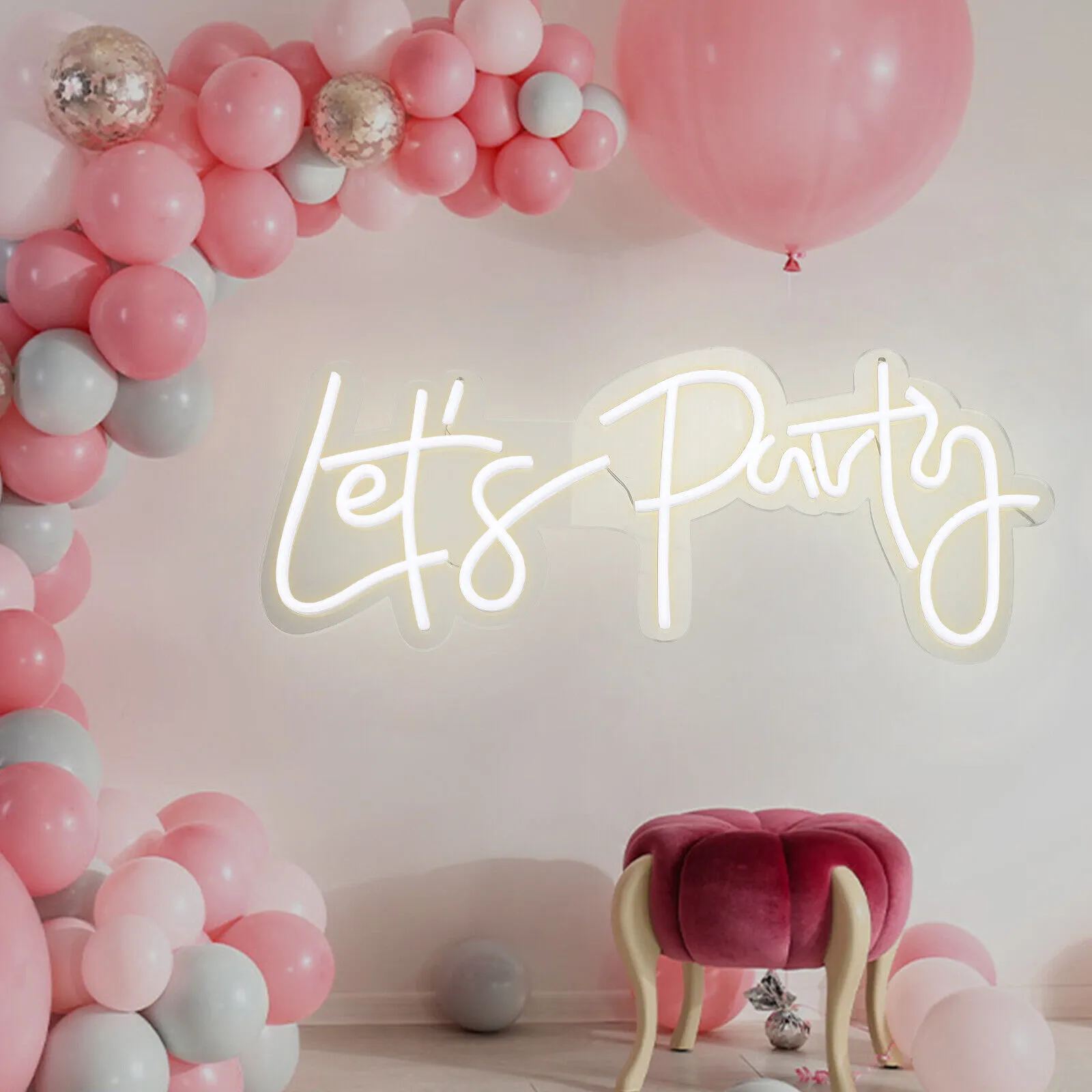 23 x 10 Inches "Let's Party" Neon Sign