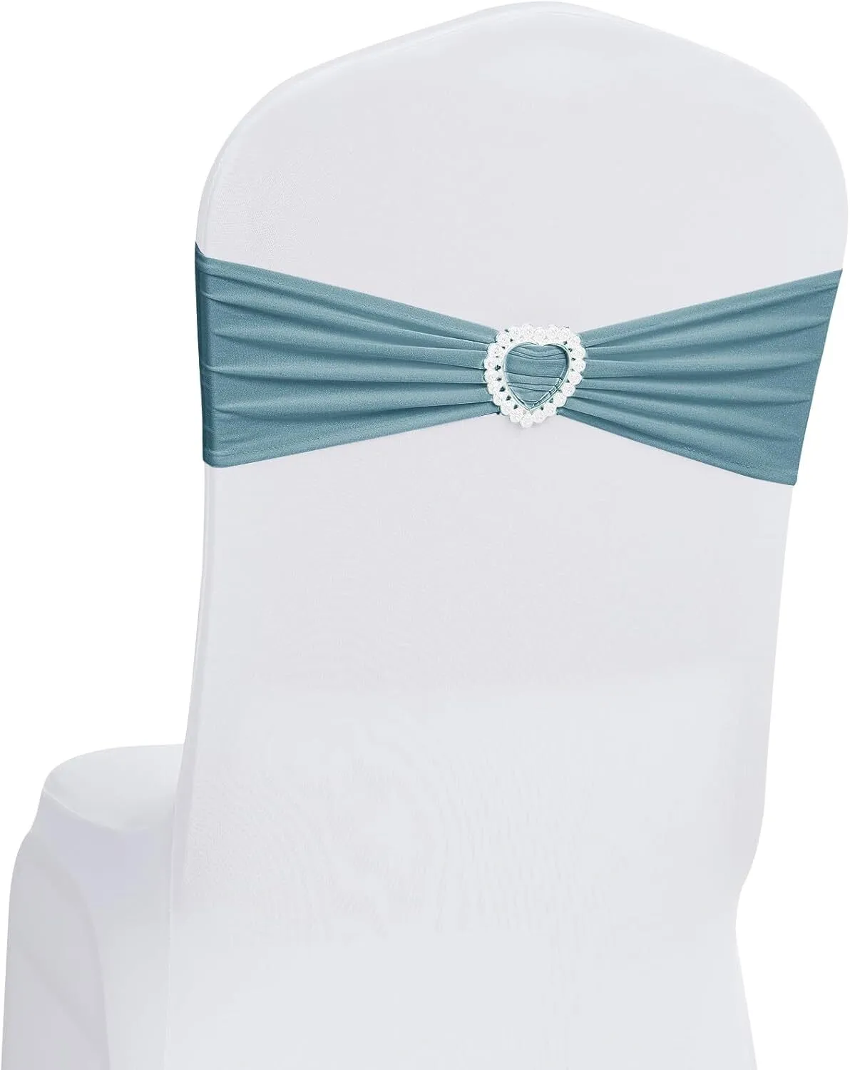 Dusty Blue Chair Band with Heart Buckle