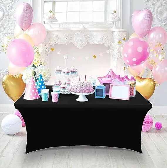 6' Black Rectangle Tablecloth 