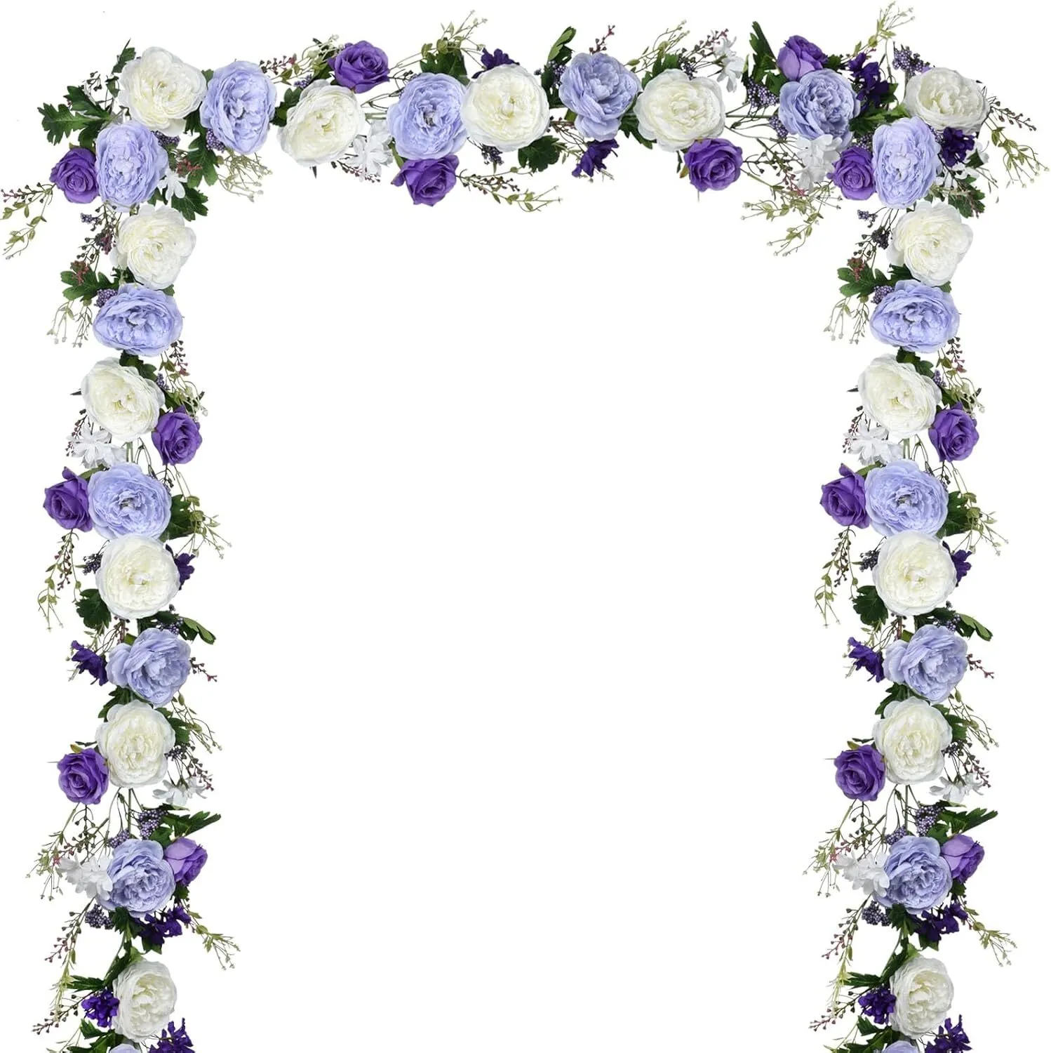 6 ft Strand White, Purple & Lavender Artificial Peony Garland