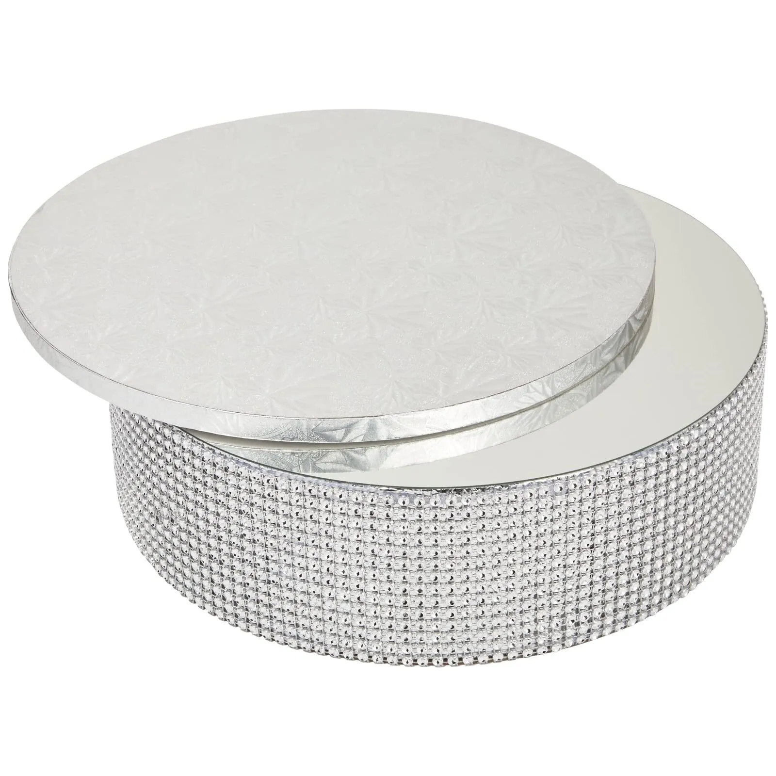 13.5 Silver Cake Stand With Rhinestones