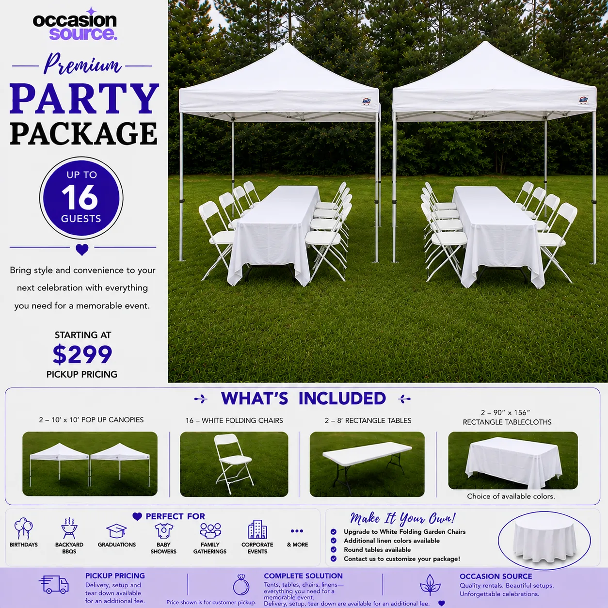 Premium Party Package – up to 16 Guests