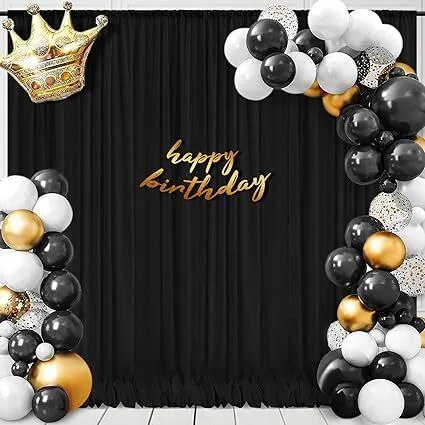 5' x 10' Black Backdrop Curtain 