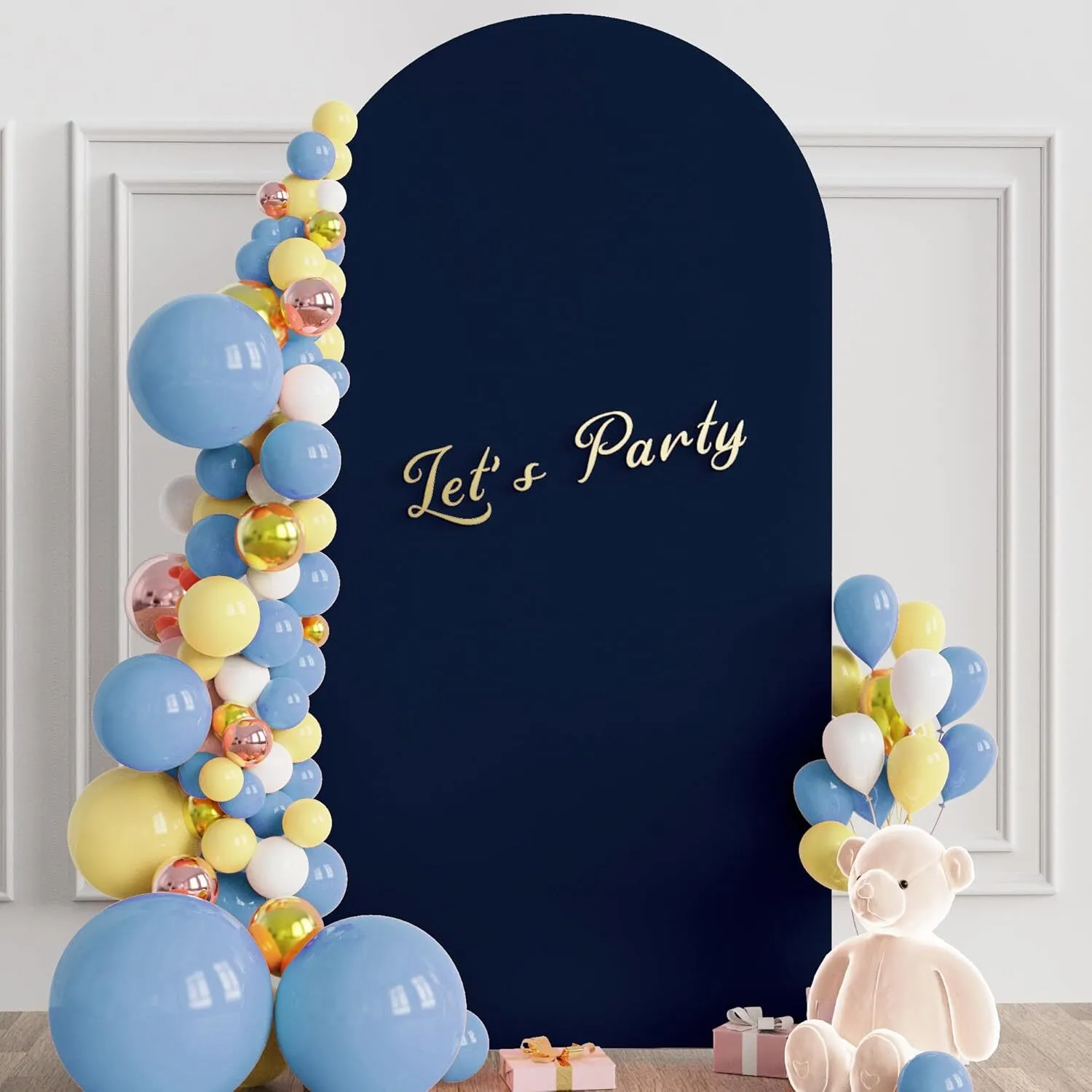 6.6 ft Navy Blue Spandex Arch Backdrop Cover