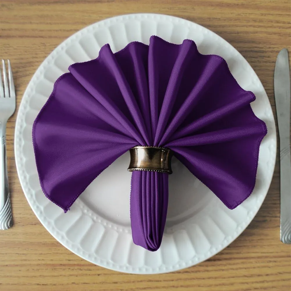 17" x 17" Purple Polyester Napkin