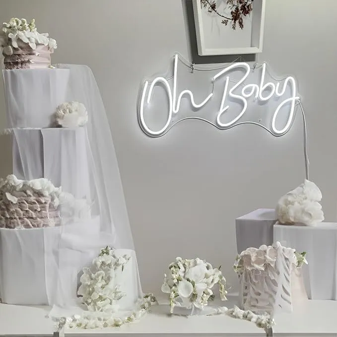 20.5" X 10" "Oh Baby" Neon Sign