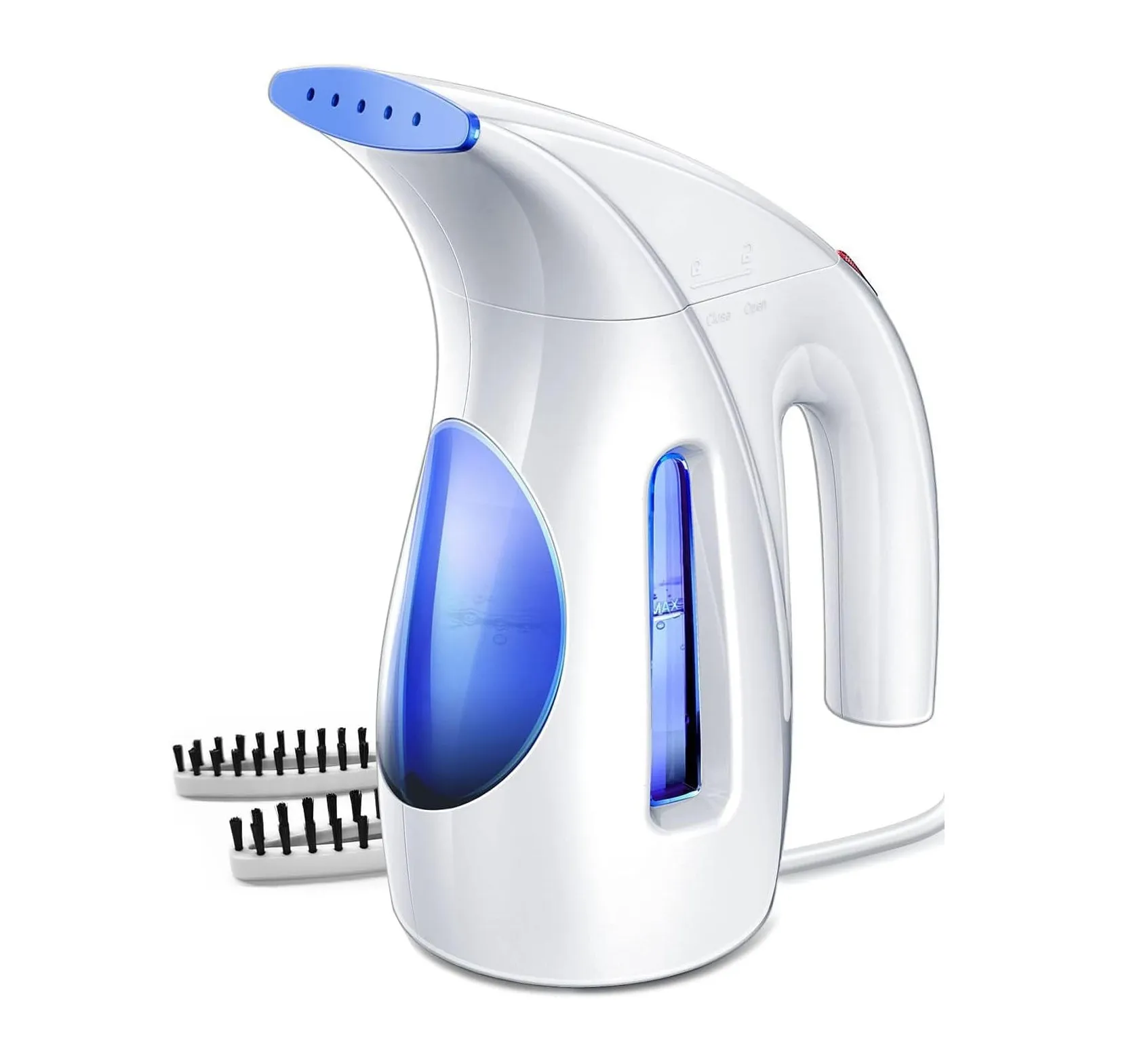  240ml White/Blue Portable Handheld Clothes Steamer