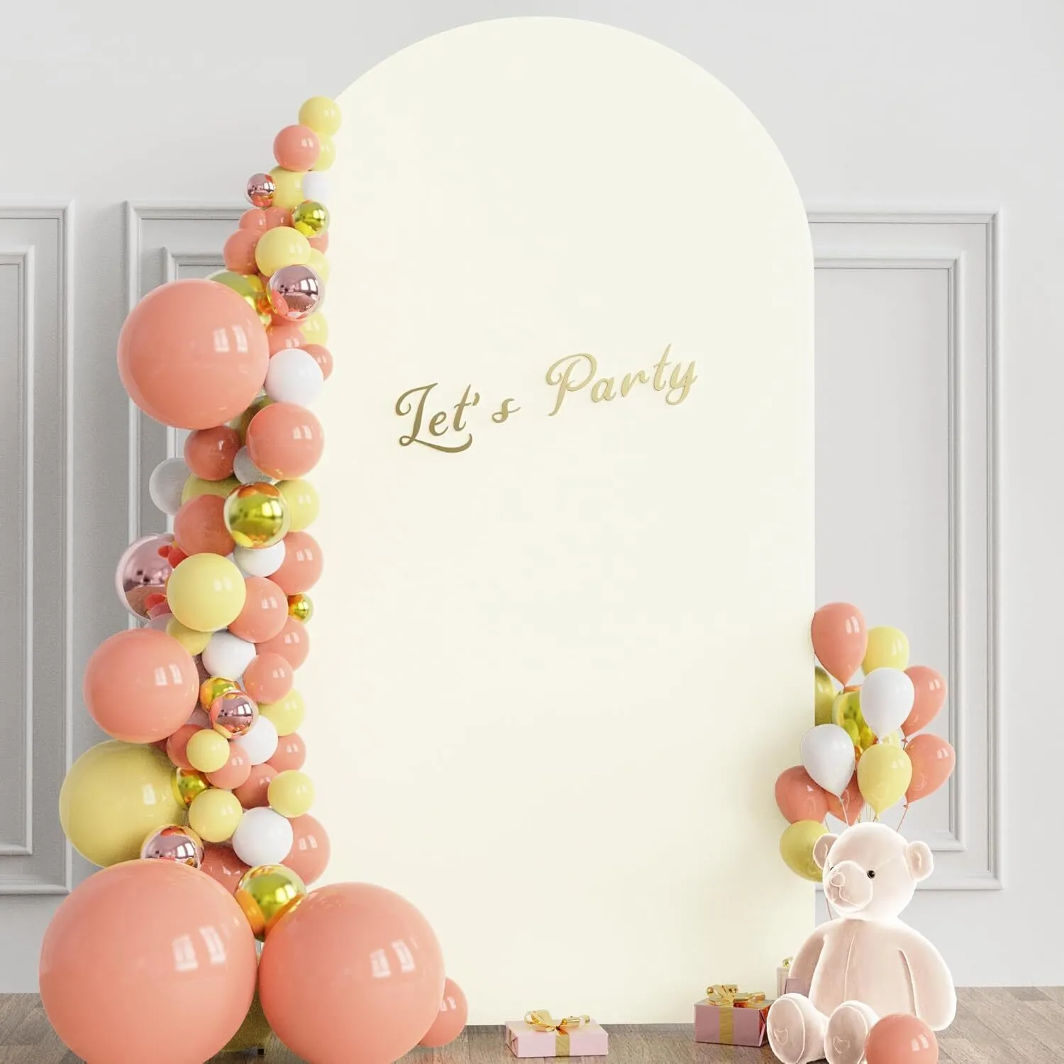 7.2 ft Ivory Spandex Arch Backdrop Cover