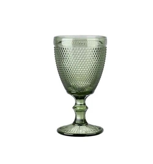 10 oz Green Beads Wine Glass
