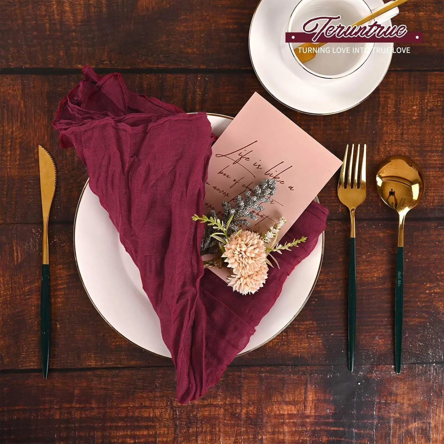 20" x 20" Burgundy Cheesecloth Napkin