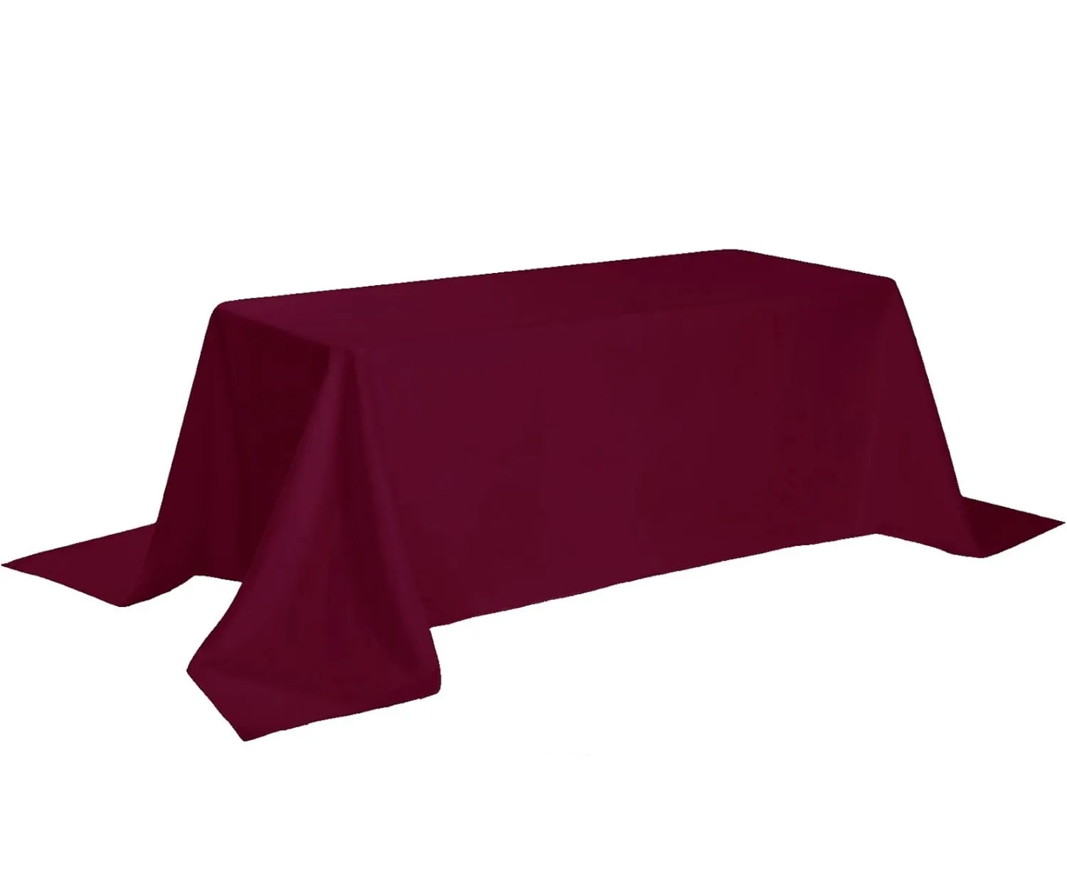 90" x 132" Burgundy Rectangle Polyester Tablecloth