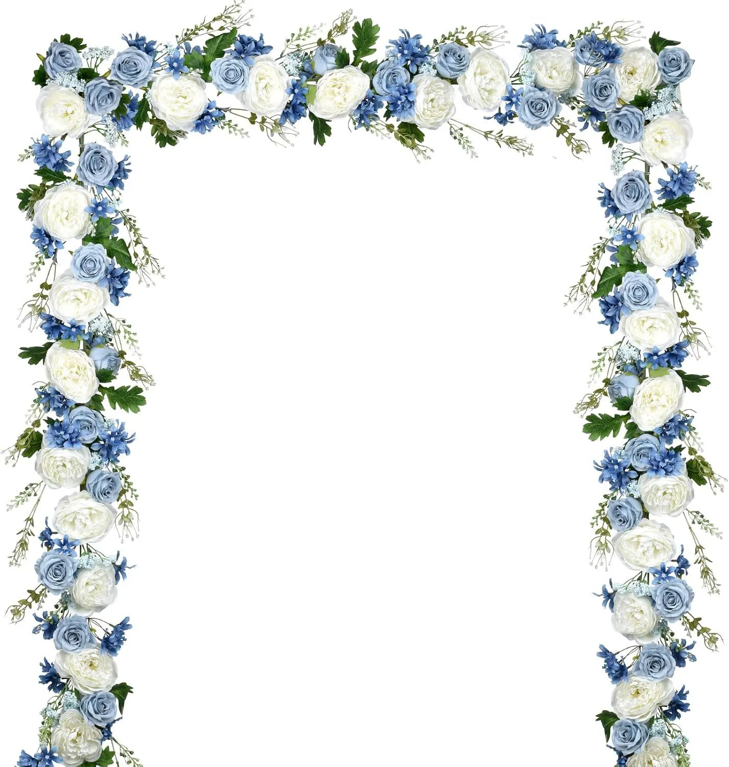 6 ft Strand Blue, White and Dark Blue Artificial Peony Flower Garland