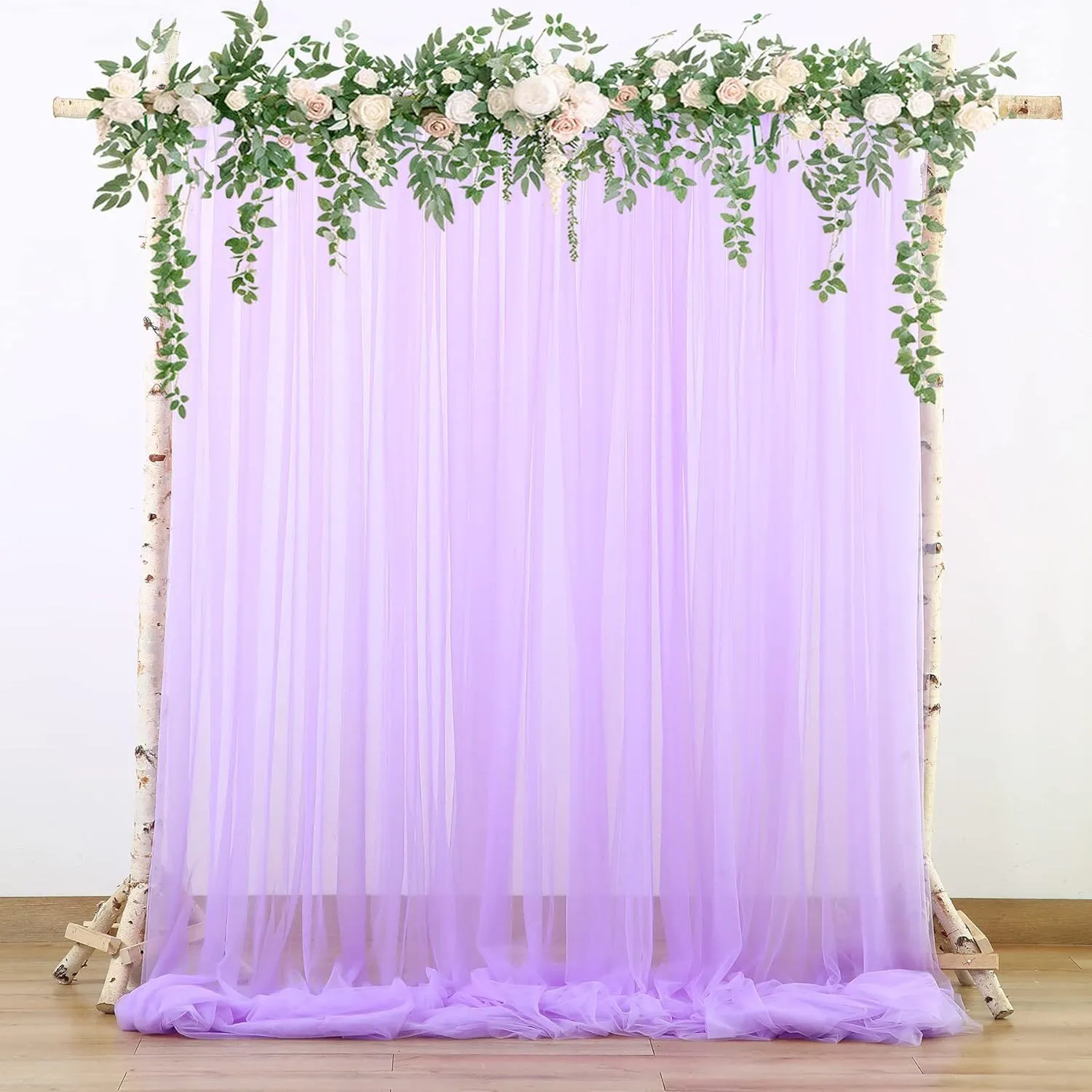 9.5 ft x 5 ft Lavender Sheer Curtain Backdrop