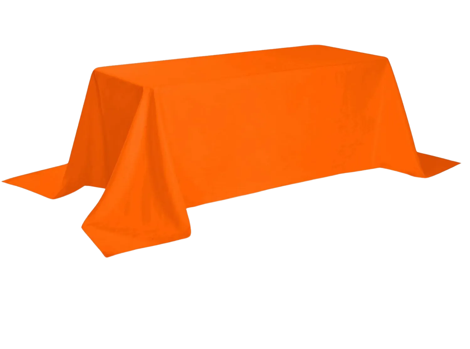 90" x 156" Orange Rectangle Polyester Tablecloth