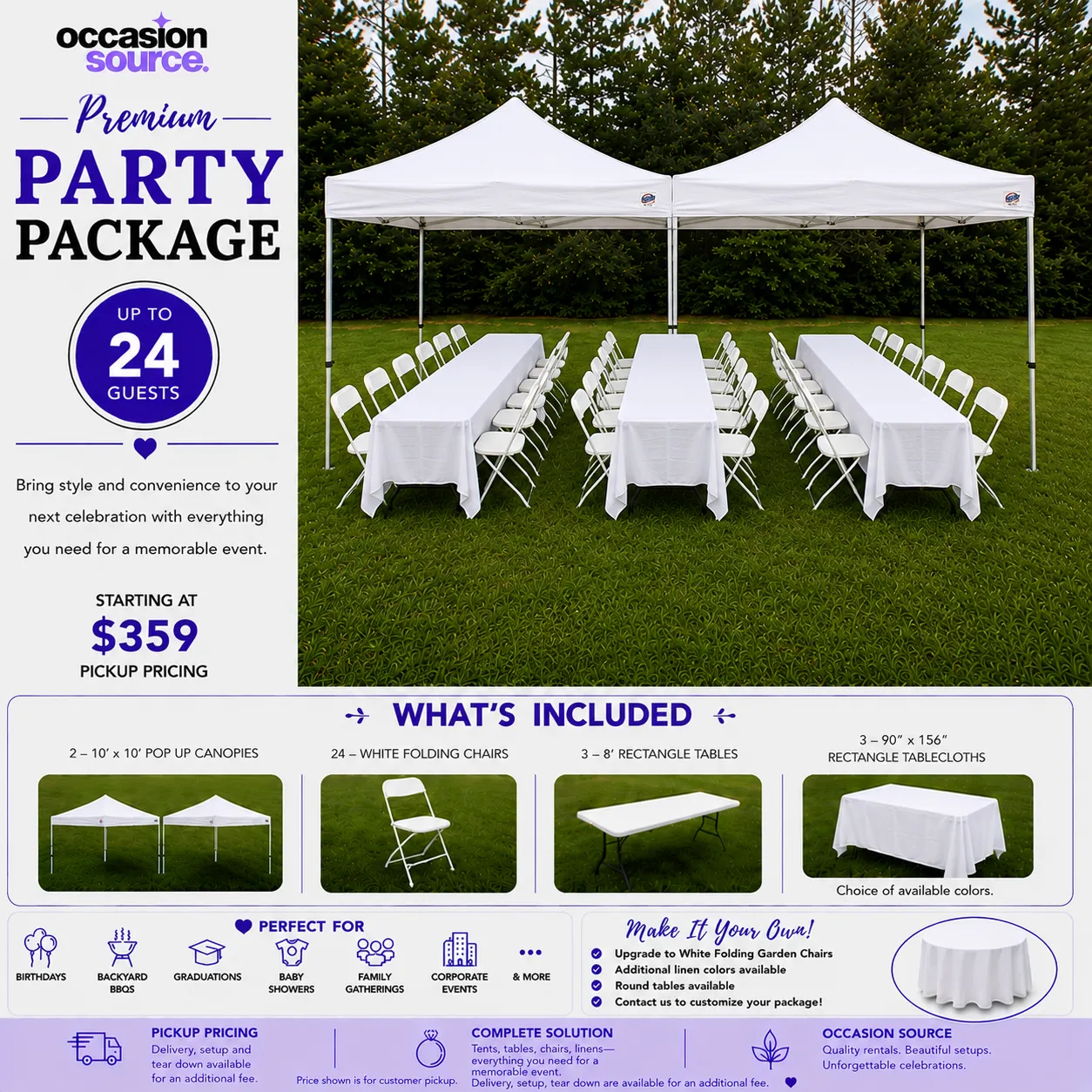 Premium Party Package – up to 24 Guests