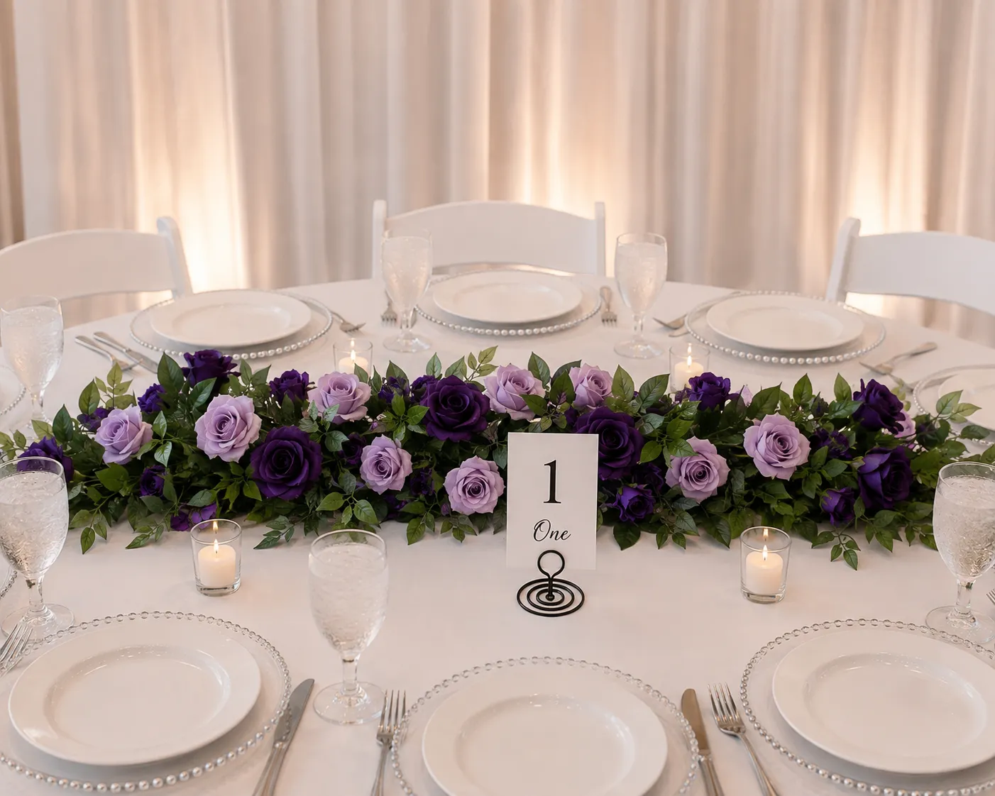 7.9 ft Lavender Artificial Rose Vine Garland