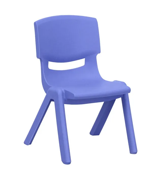Blue Solid Plastic Kids Chair