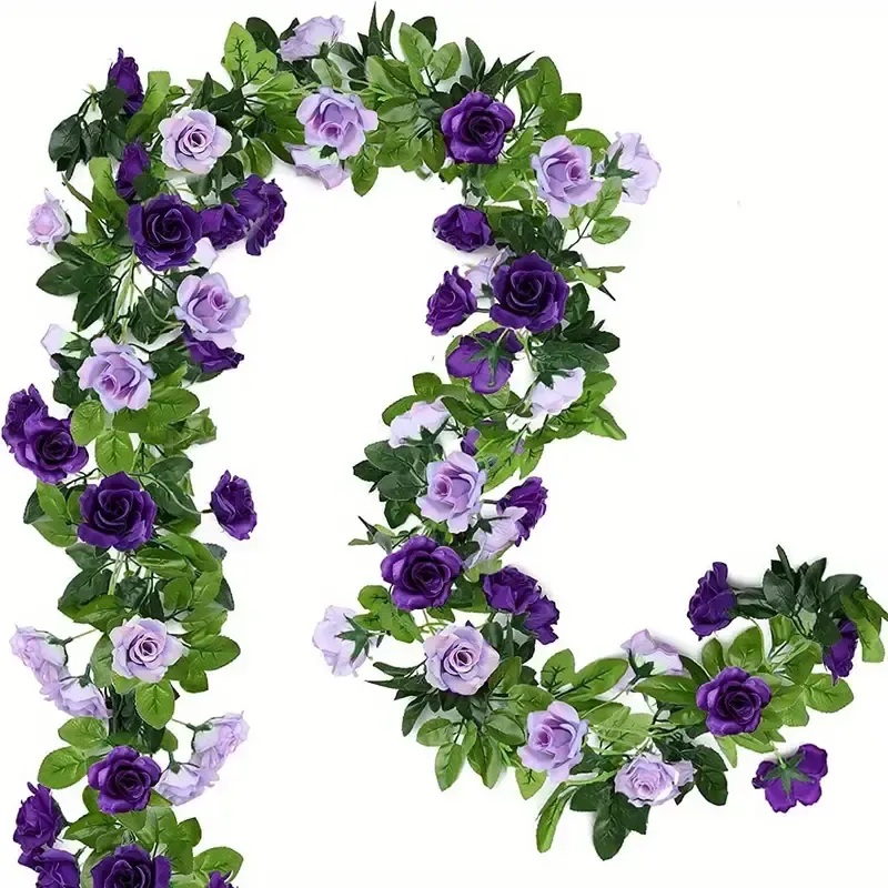 7.9 ft Lavender Artificial Rose Vine Garland
