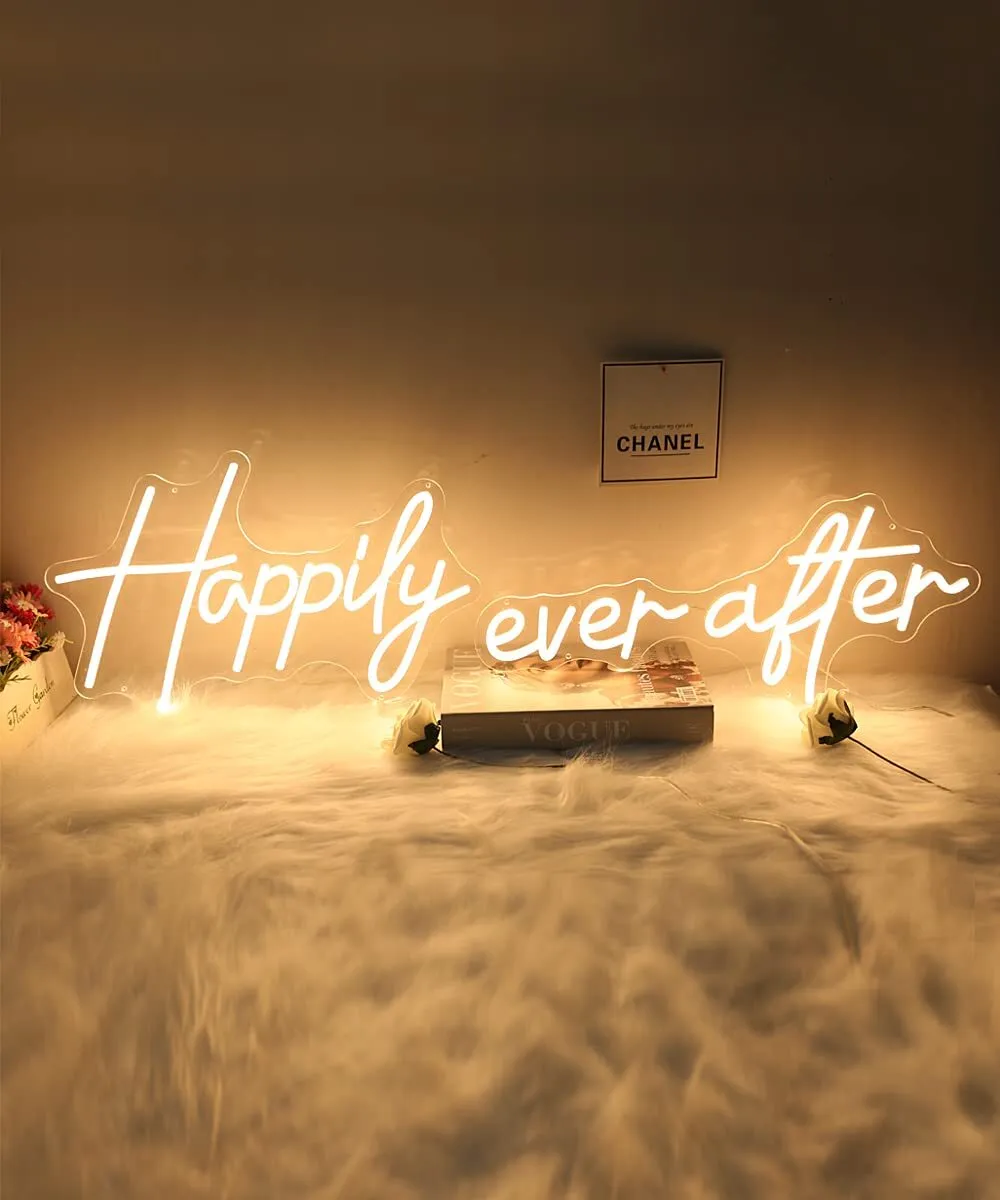 38.32 x 11.13 Inches "Happily Ever After" LED Neon Sign