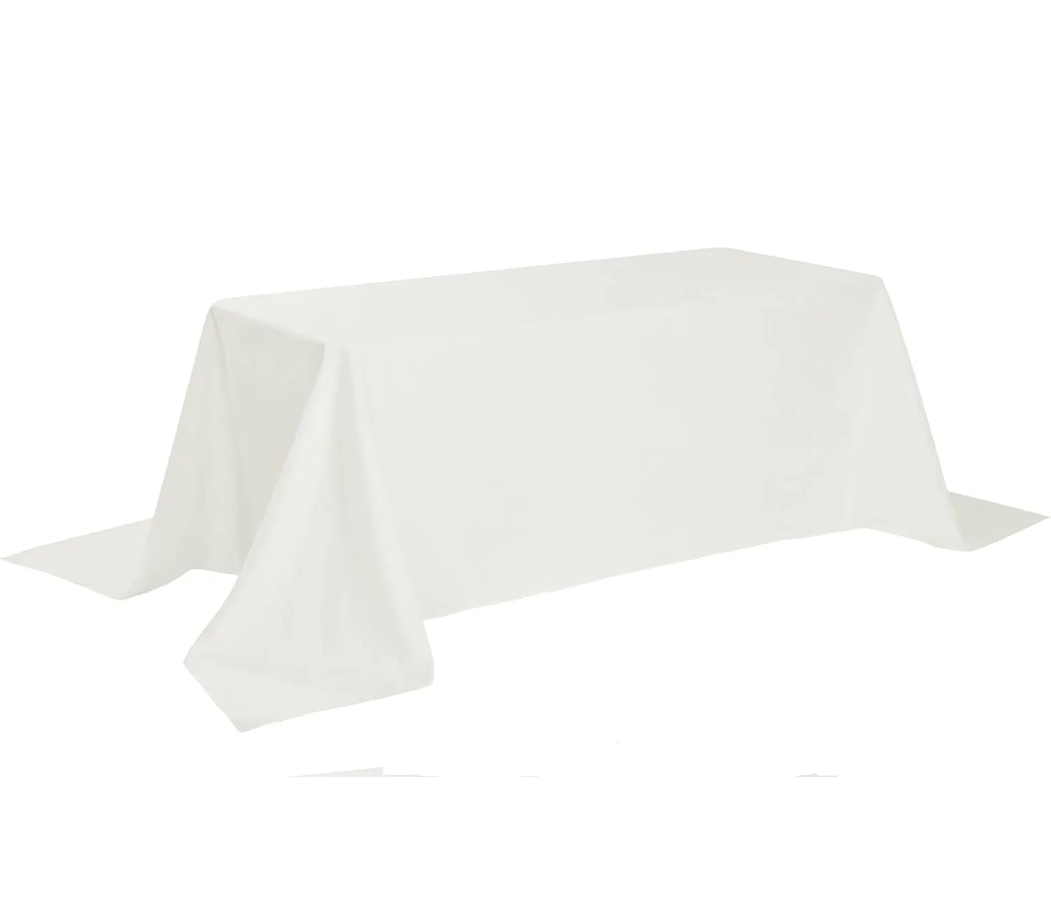 90" x 132" Ivory Rectangle Polyester Tablecloth