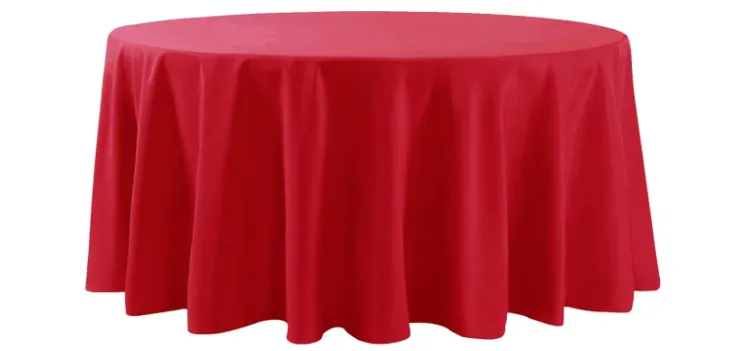 108" Red Round Polyester Tablecloth