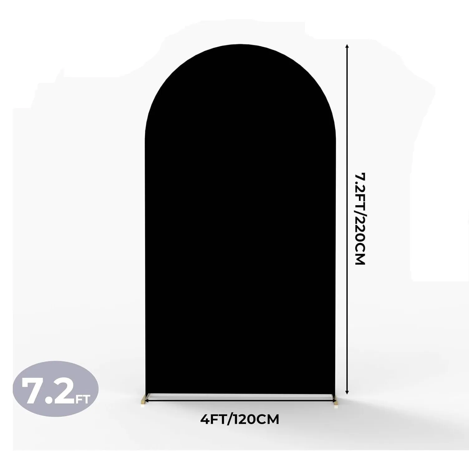 7.2 ft Black Spandex Arch Backdrop Cover