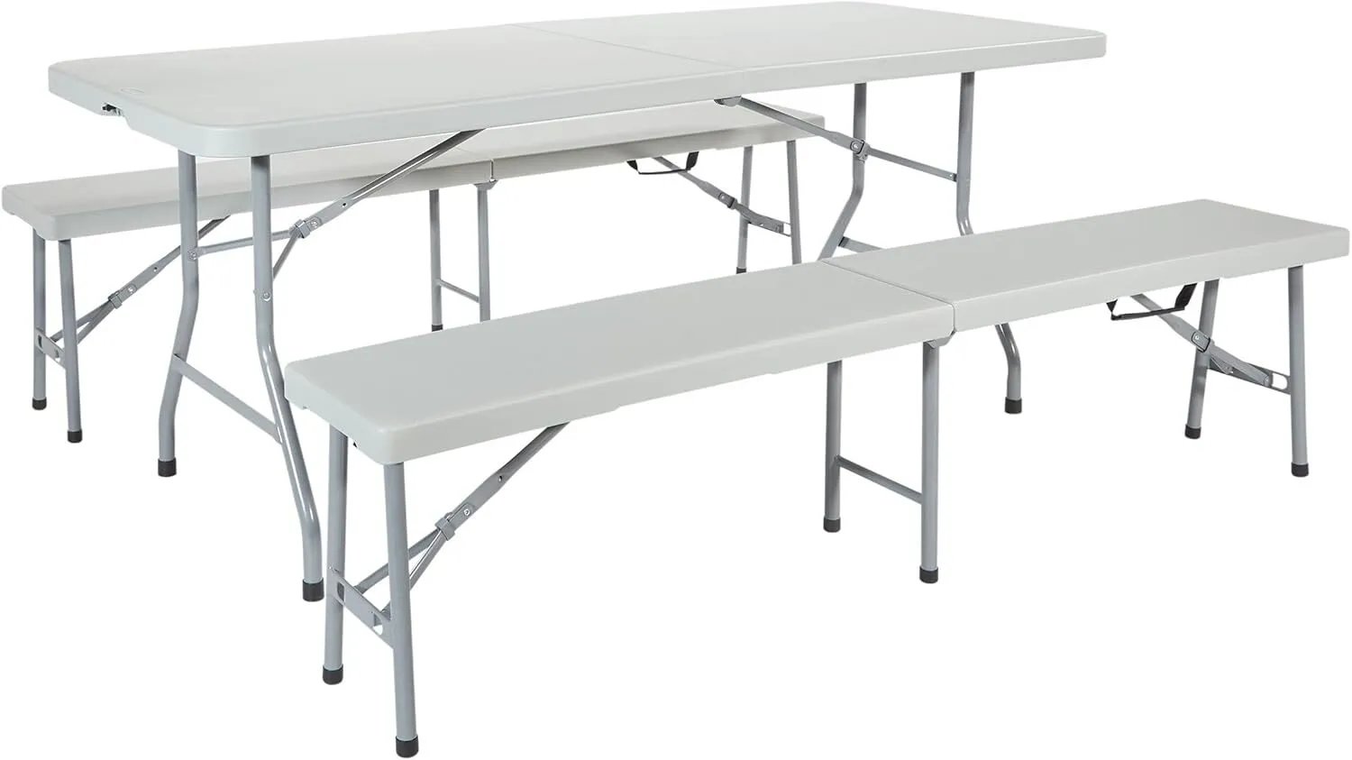 6' Light Grey Foldable Picnic Table Set