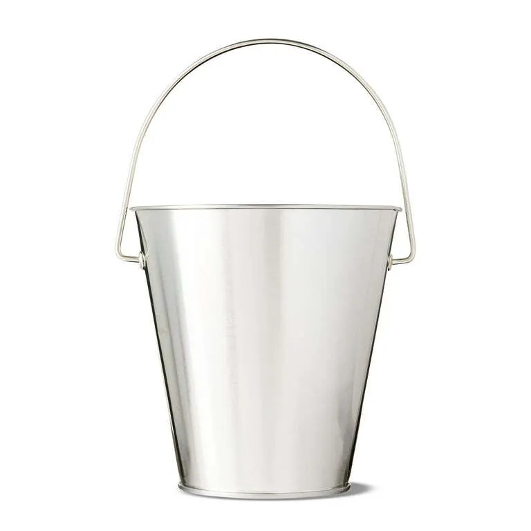 4.6″ Silver Tin Pail with Handle